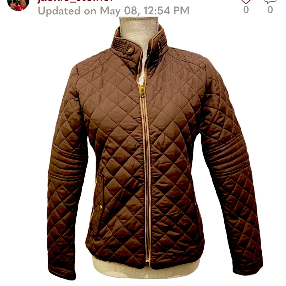 C'Esttoi brown quilted puffer jacket Size M